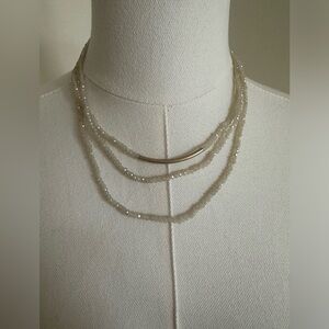 Beaded Necklace with Metal Embellishmemt